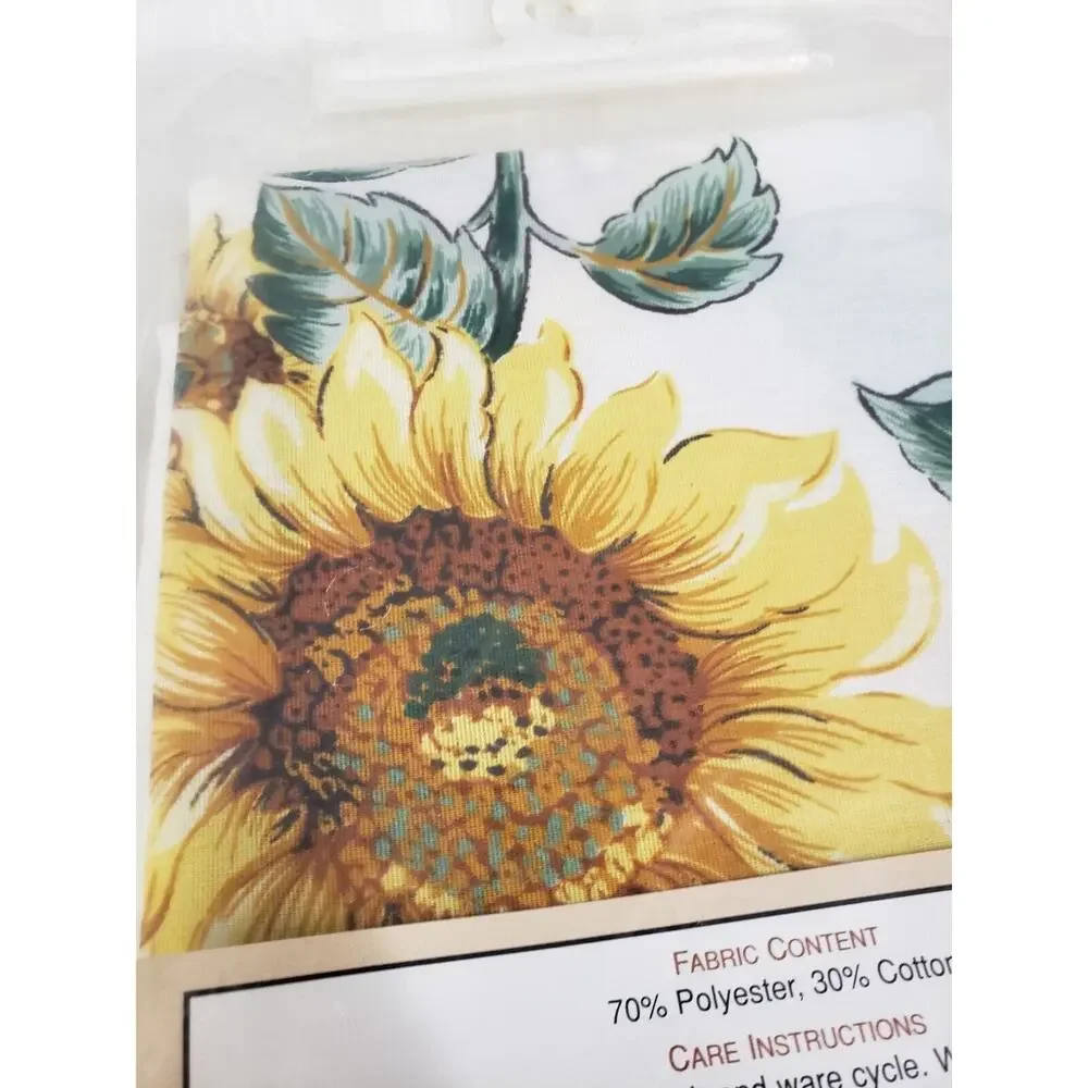 NEW Vintage Valance Tier Curtain Sunflower‎ Country Set Floral Cottagecore